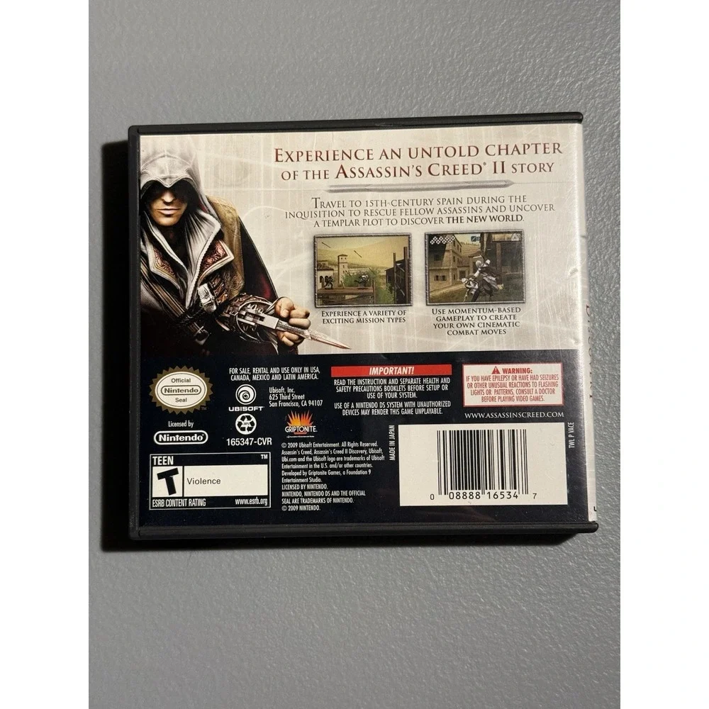 Assassin's Creed II: Discovery (DS, 2009) CIB Complete in Box Tested & Working
